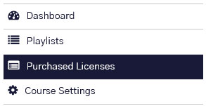 Dashboard - Purchased licenses